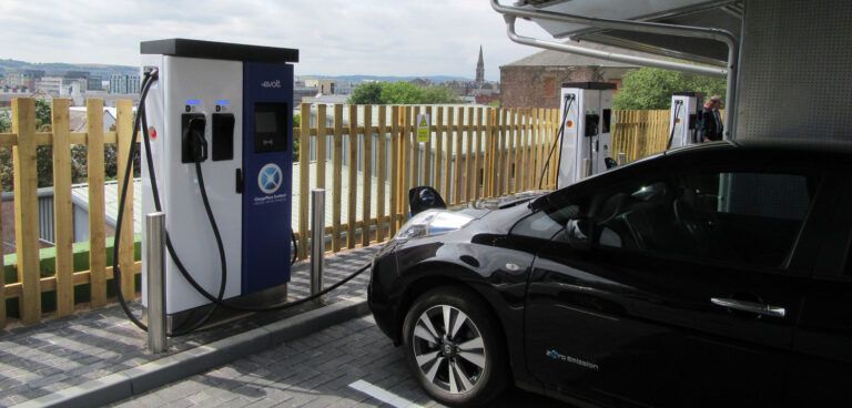 EV charging hub with solar and energy storage installed in Scotland