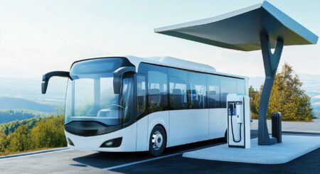 Schaltbau's megawatt charging technology being used on a vehicle